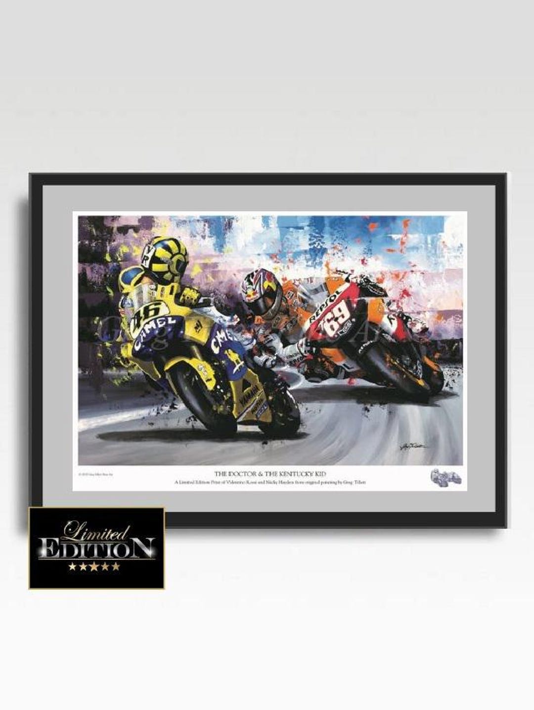 Valentino Rossi & Nicky Hayden Motogp Art Print: Limited Edition