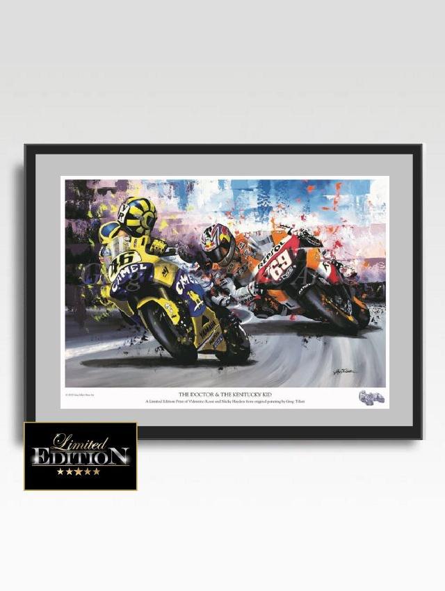 Valentino Rossi & Nicky Hayden Motogp Art Print: Limited Edition