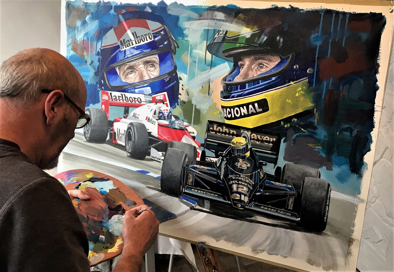 Alain Prost en Ayrton Senna Limited edition art print van een | Etsy