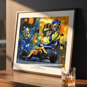 アラン・プロスト＆アイルトン・セナのアートプリント：サイン入り限定