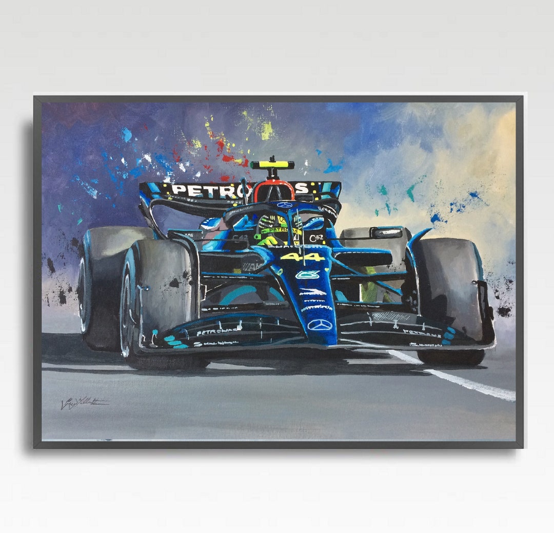 Poster A3 Lewis Hamilton F1 - Tirage D'après Peinture Greg Tillett - Nouveau