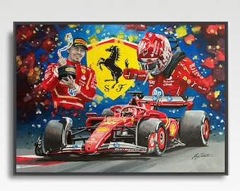 CHARLES LECLERC, Monaco Grand Prix Win 2024, A3 Ferrari, Art Print, F1, Formula One, Gift, Poster, Wall Art, Grand Prix,
