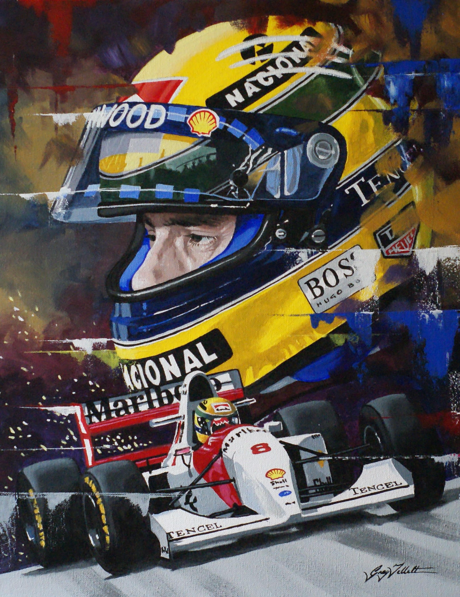 Ayrton Senna Limited Edition art Print from painting by Greg | Etsy Ayrton Senna Limited Edition art Print from painting by Greg | Etsy
