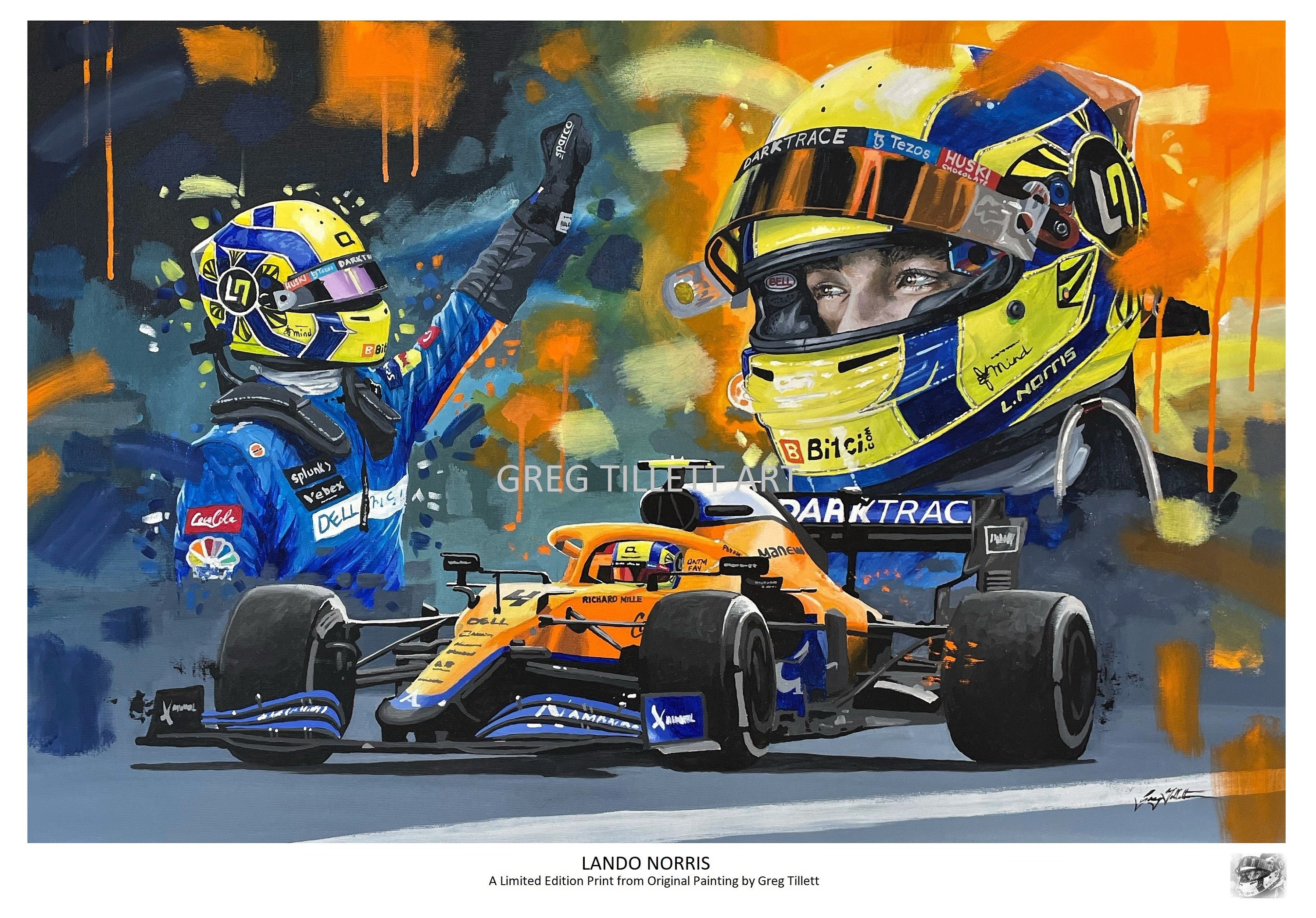 LANDO NORRIS Limited edition art print from an original | Etsy
