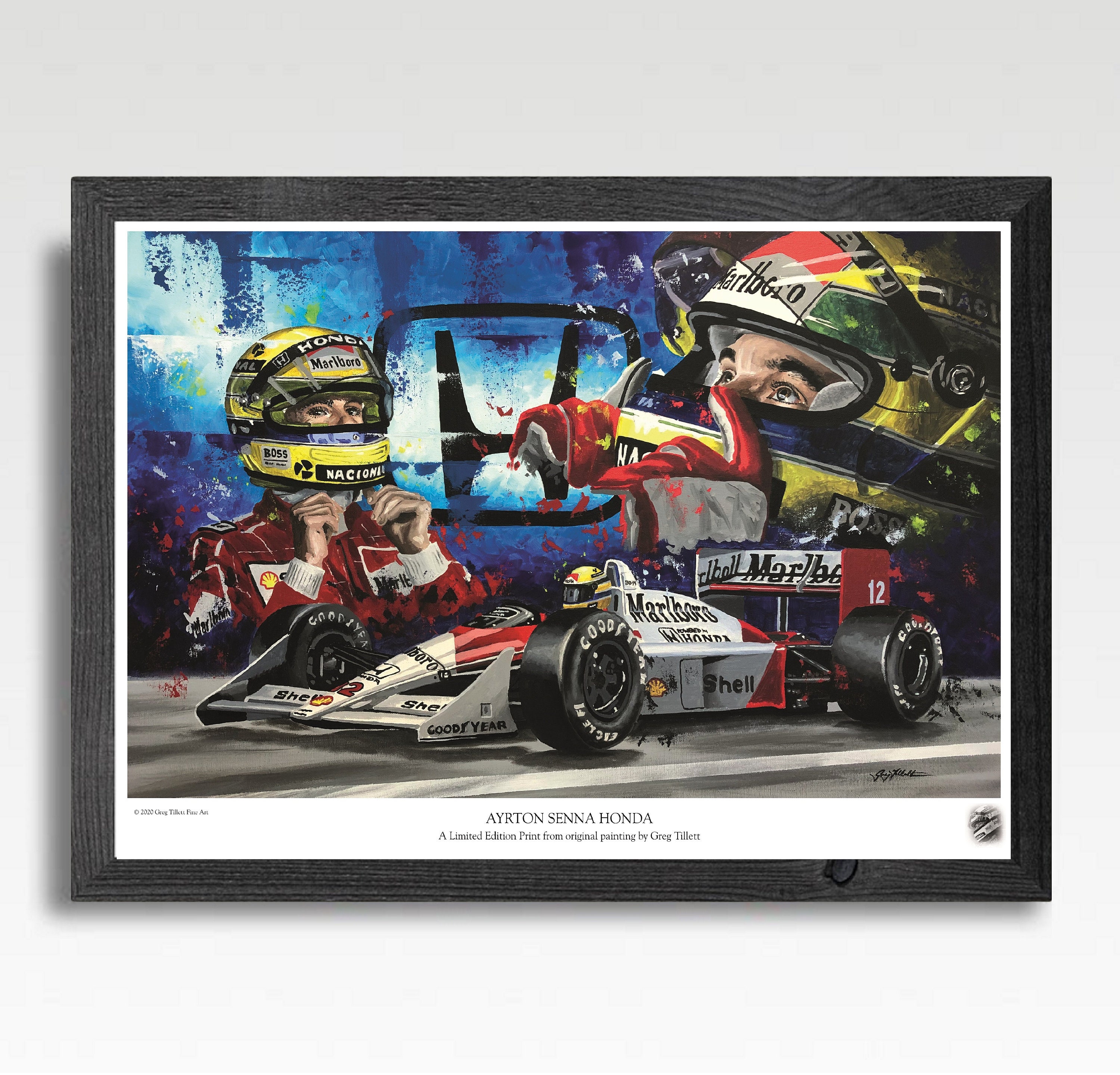 Ayrton Senna A3 Art Print: Limited Edition F1 Poster, Hand Signed