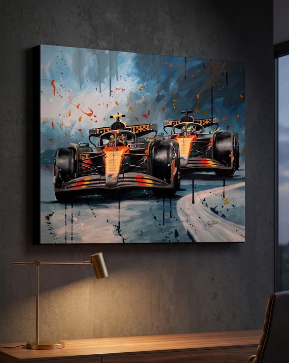 Lando Norris & Oscar Piastri F1 Art Print on Paper or Stretched
