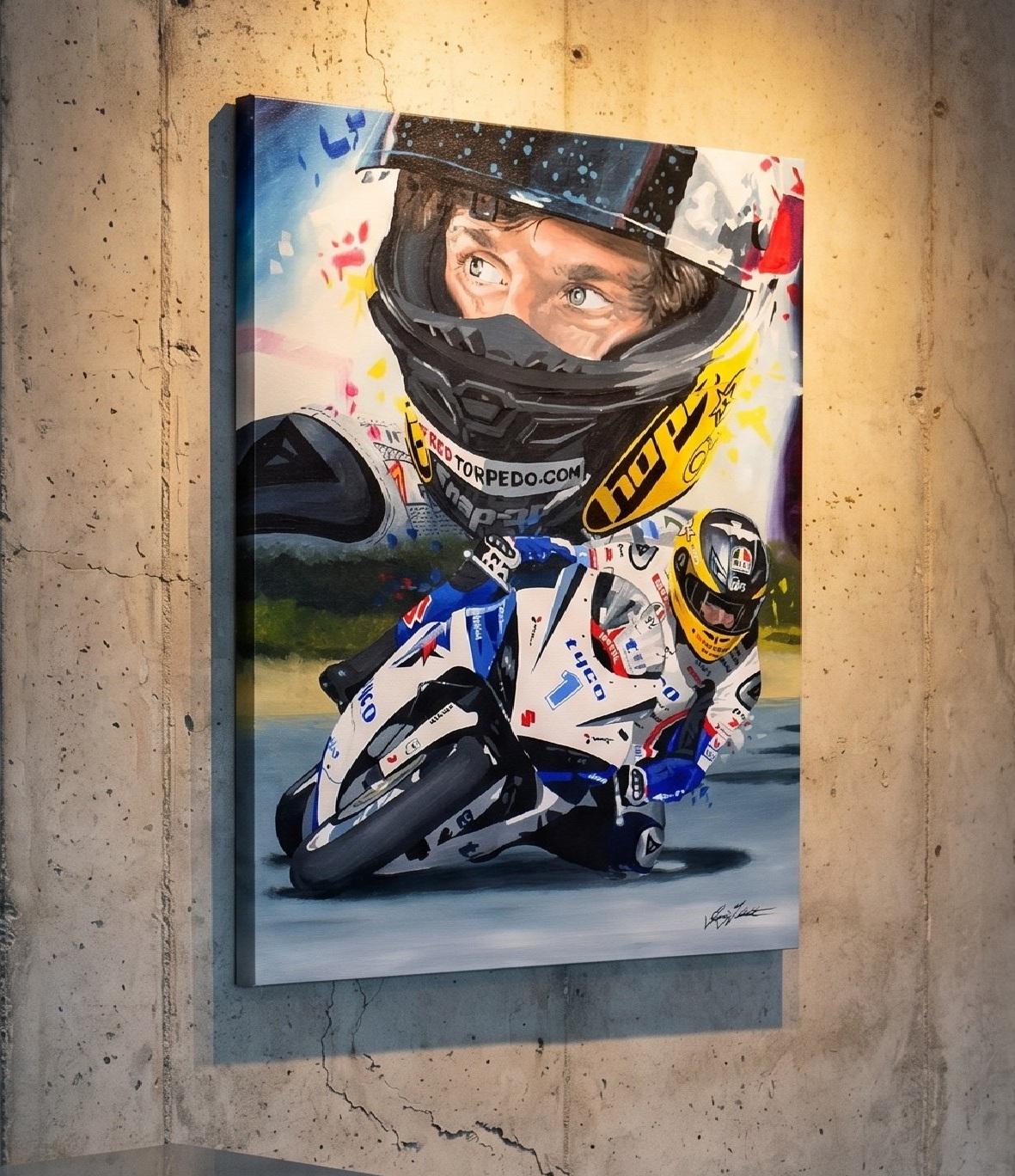 Guy Martin Art Print: Original Painting by Greg Tillett, Silk