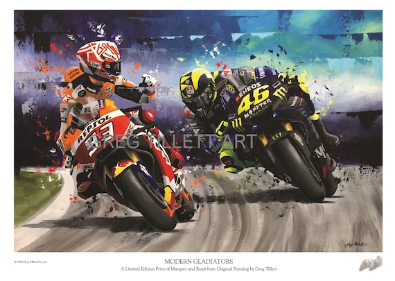Valentino Rossi Art Print: Motogp Yamaha M1 Poster, Signed Limited