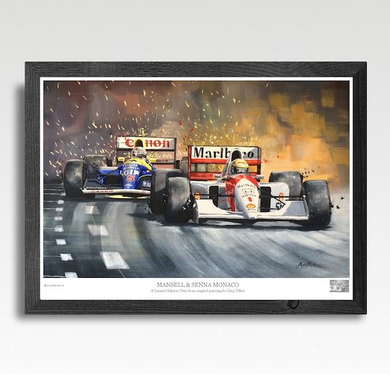 Ayrton Senna & Nigel Mansell A3 F1 Art Print: Signed Limited