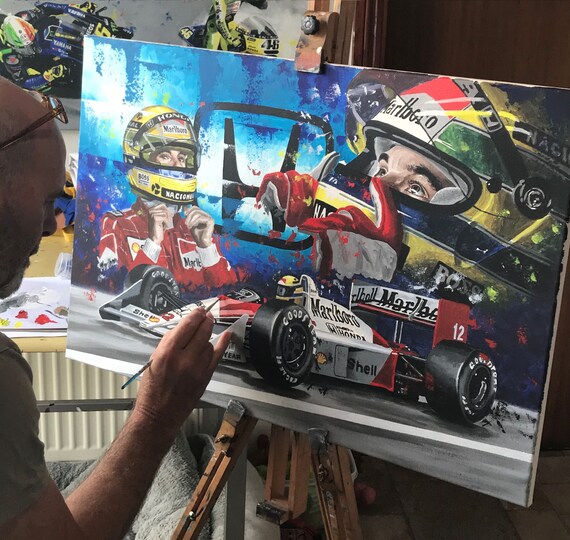 Ayrton Senna A3 Art Print: Limited Edition F1 Poster, Hand Signed