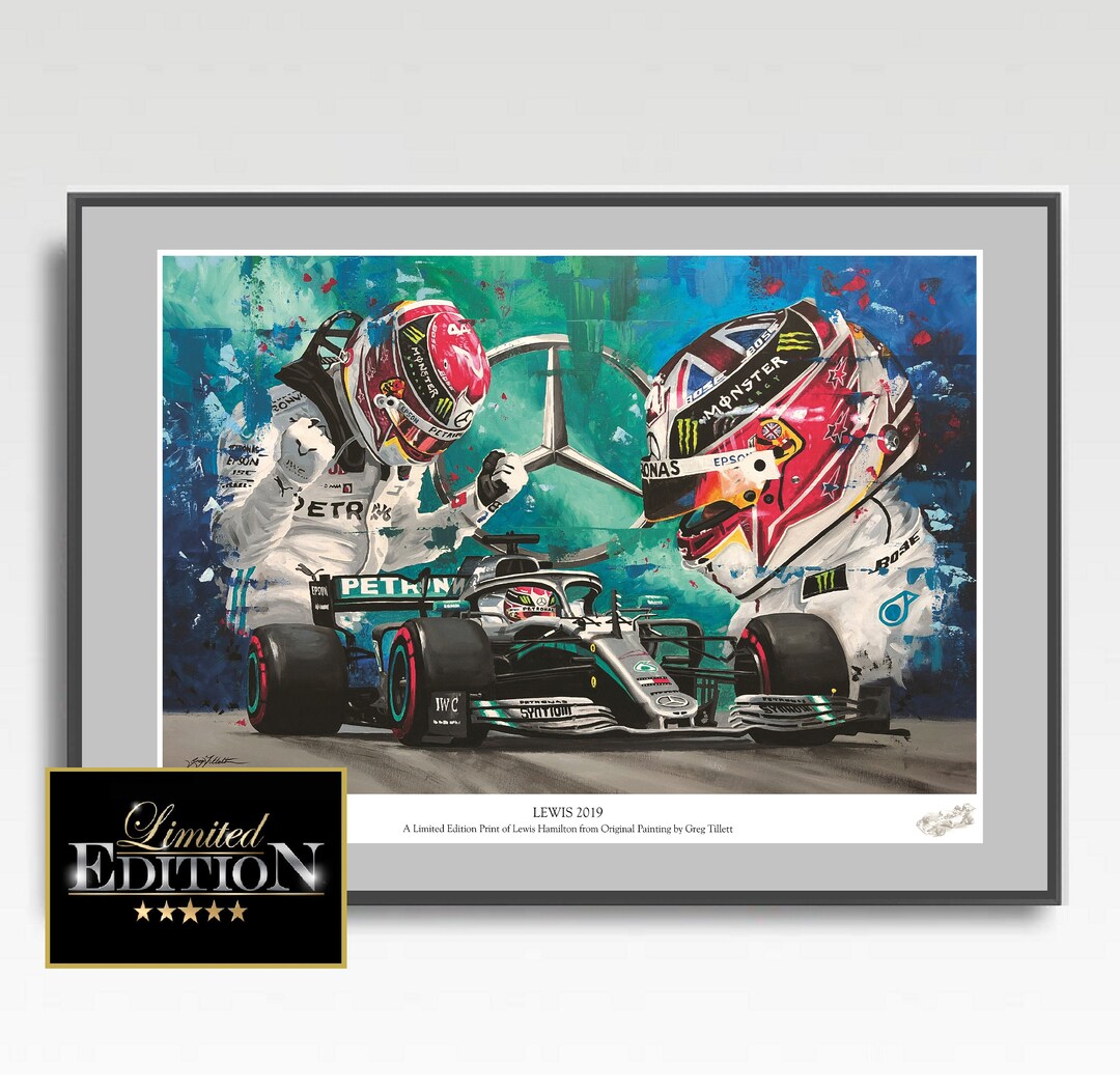Impression d'art LEWIS HAMILTON A3 à partir d'une peinture