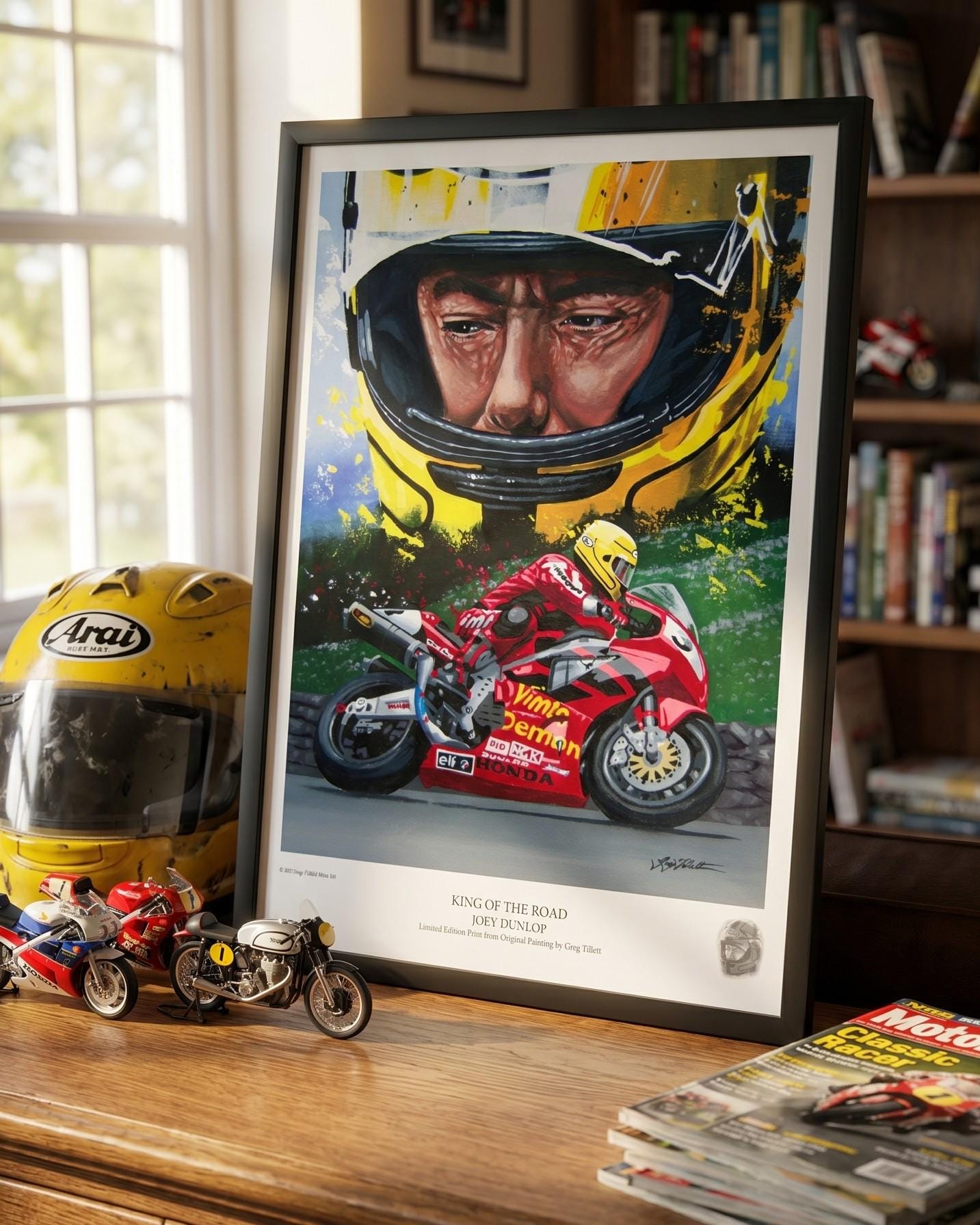 ANGLING 原画　オリジナル　一点もの Joey Dunlop Isle of Man TT Print: Signed Limited Edition Motogp