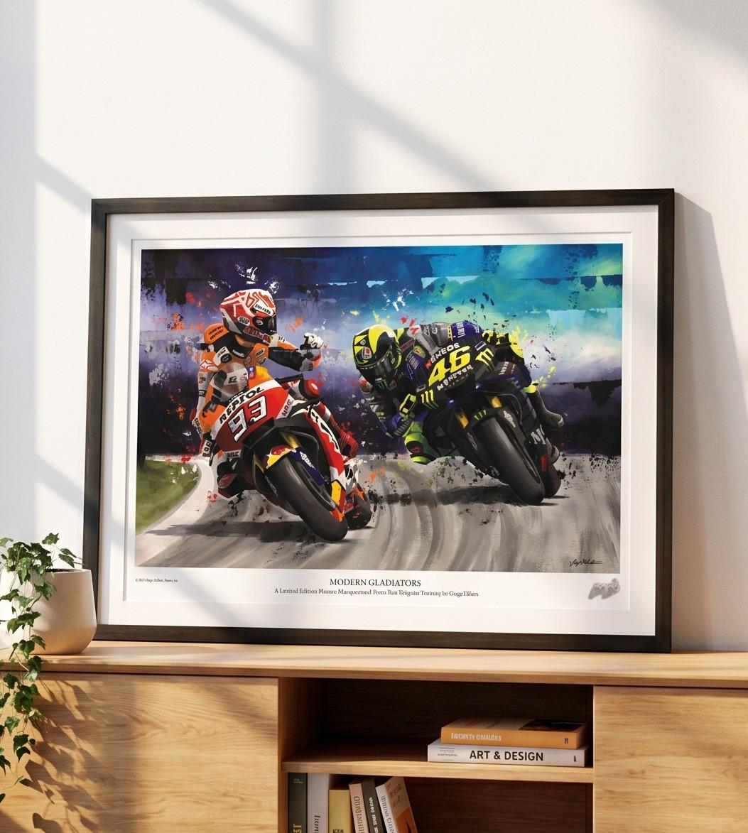 Valentino Rossi Art Print: Motogp Yamaha M1 Poster, Signed Limited