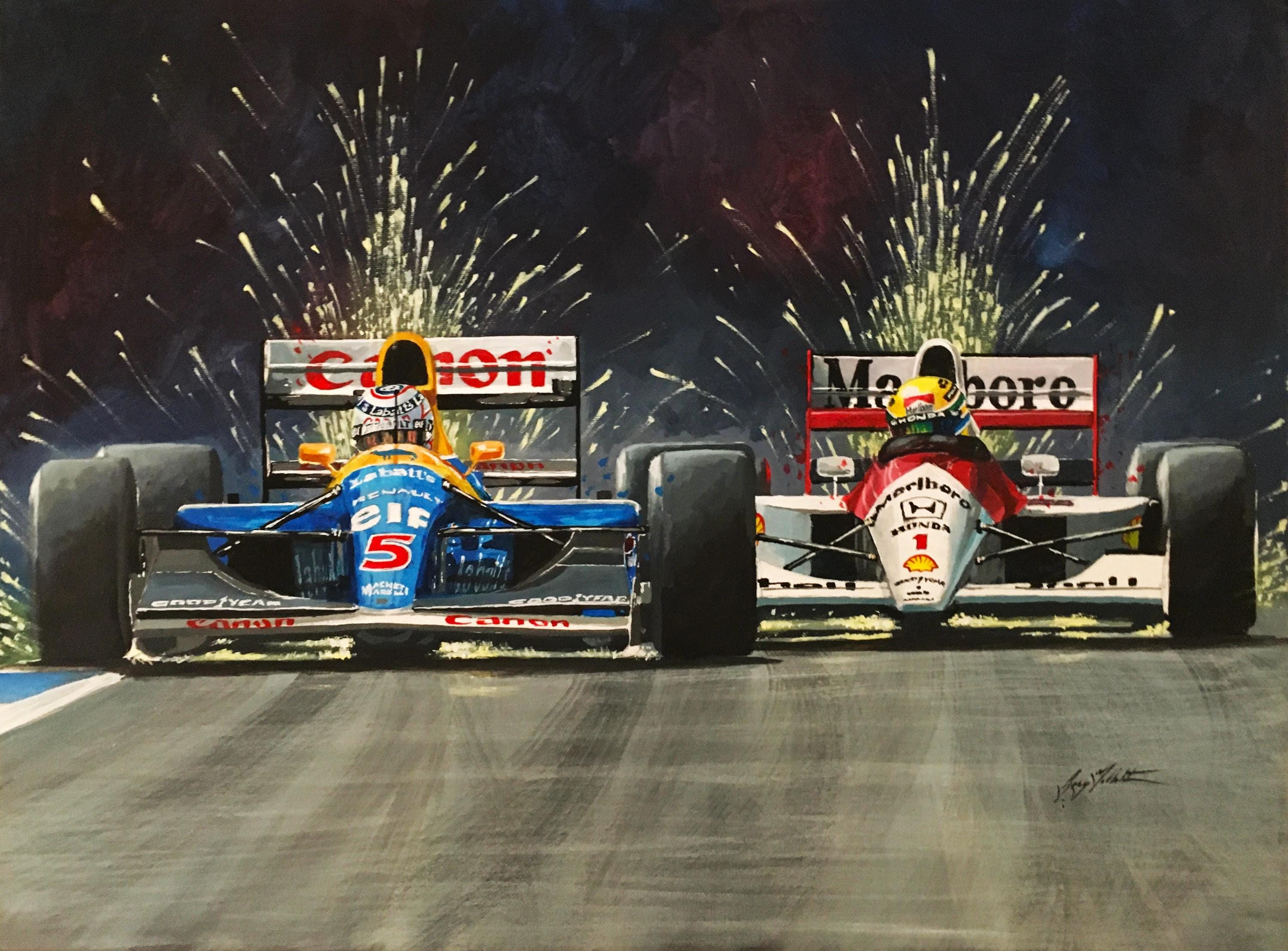 HWC Trading FR A4 Nigel Mansell & Ayrton Senna Formula 1 Regali - 4