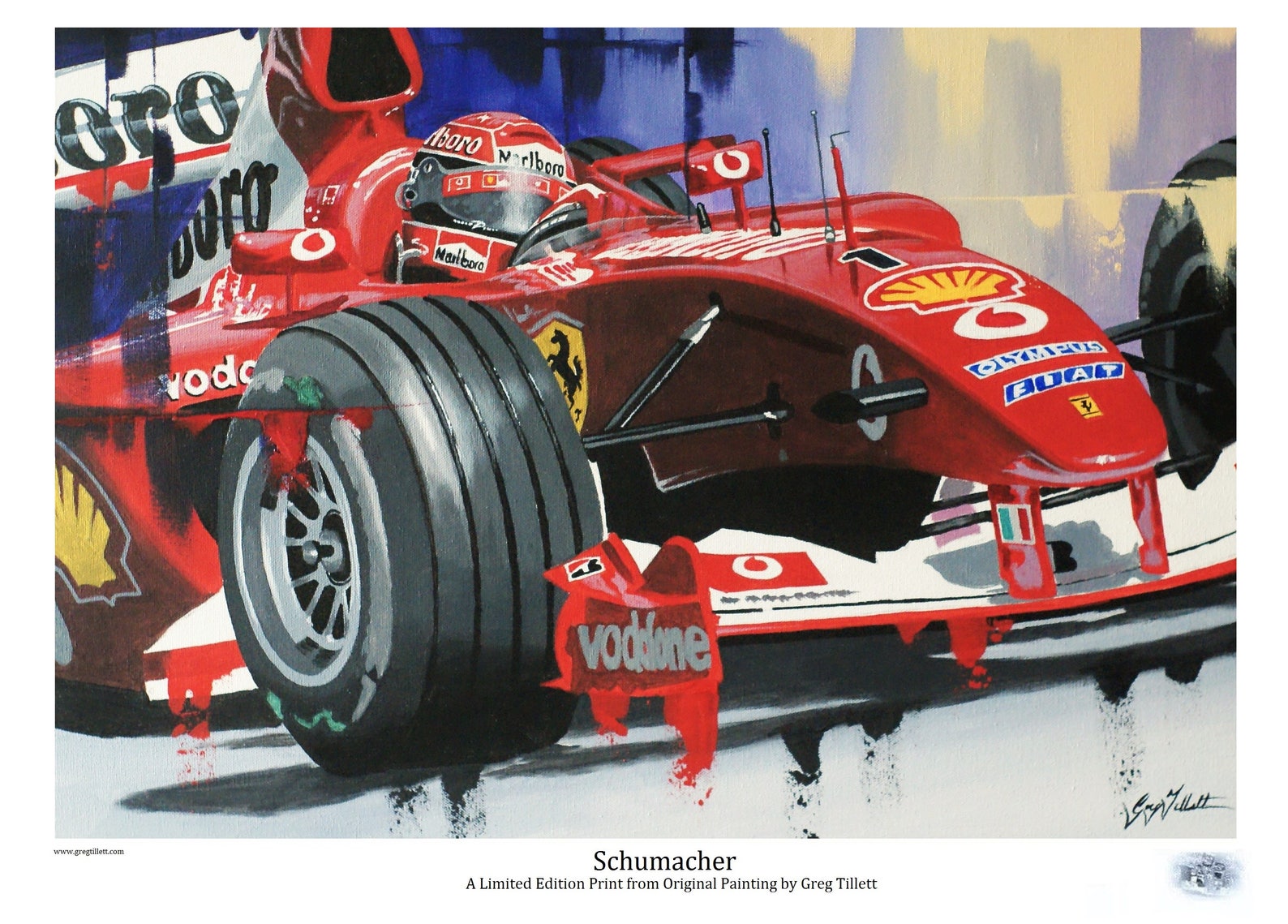 Michael Schumacher Limited Edition Art Print From Original Etsy