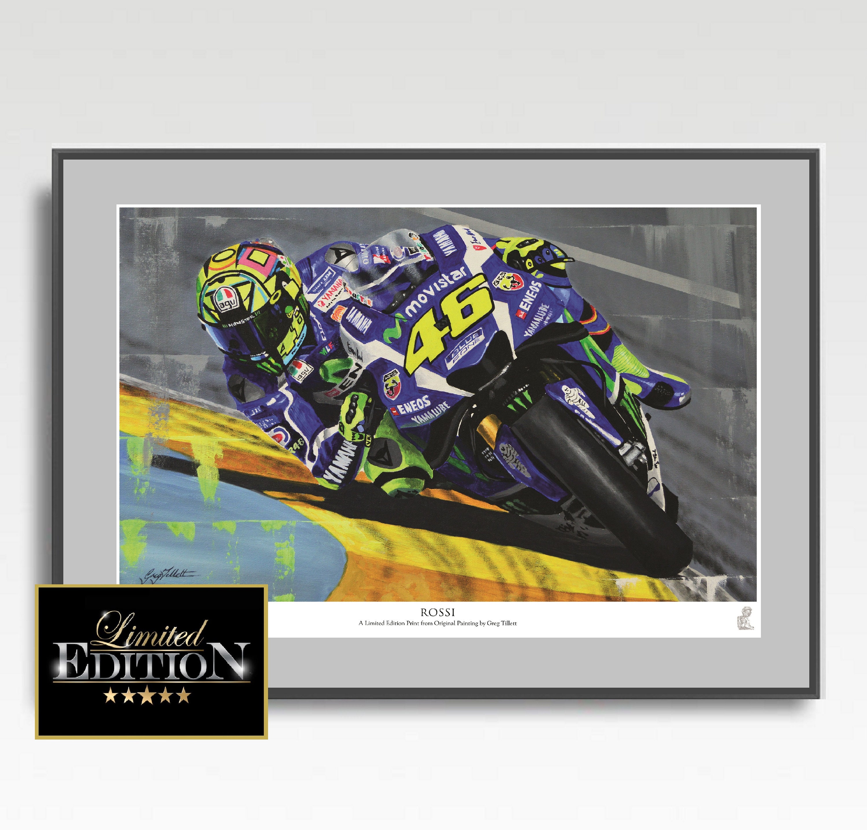 Valentino Rossi Art Print: Limited Edition Motogp Poster, Signed