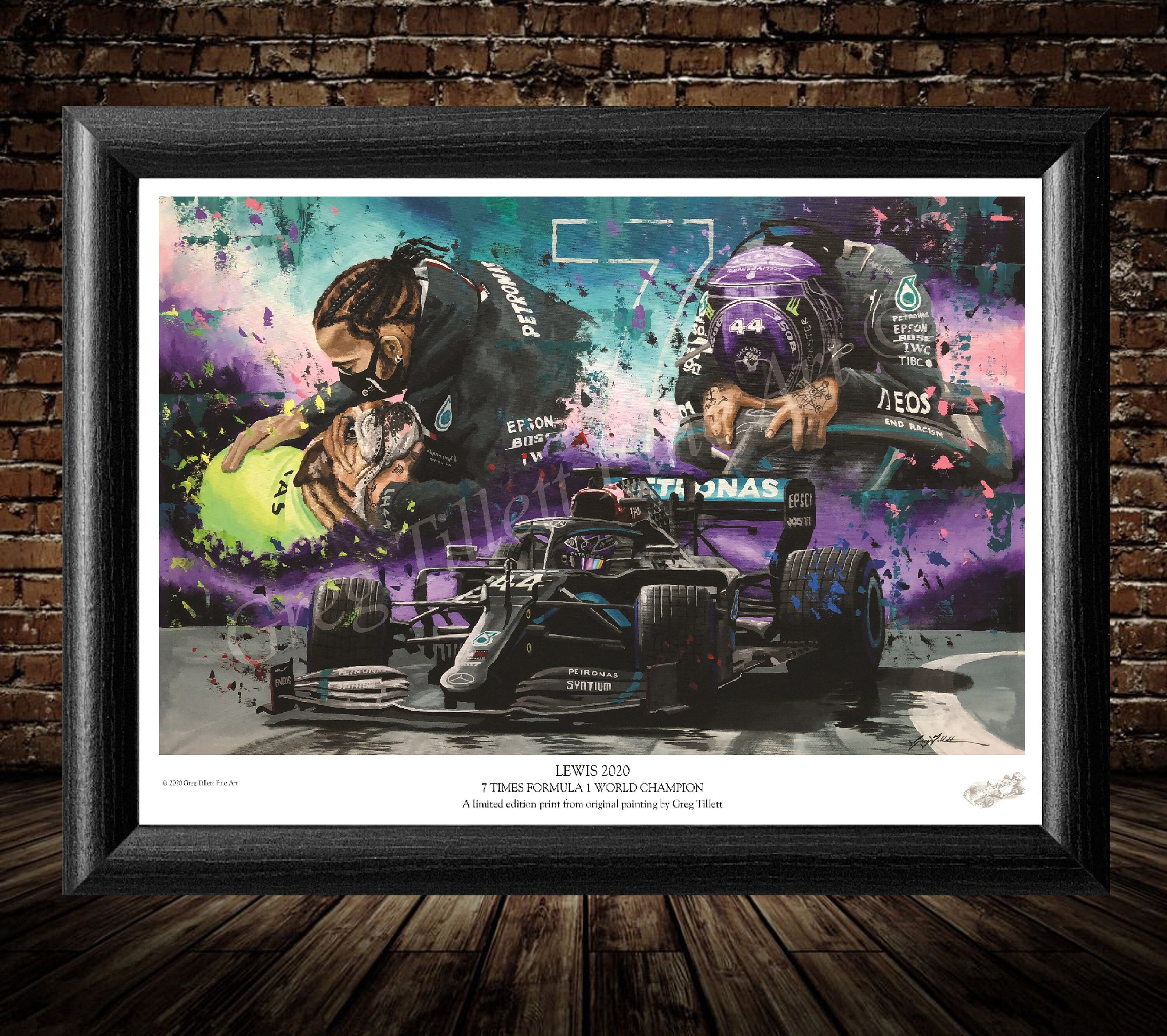 LEWIS HAMILTON 7 Mal Weltmeister limited Edition Kunstdruck | Etsy