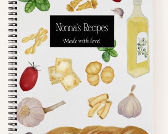 Custom Recipe Journal, Italian Kitchen, Cuccina - heart of the home, Family Favorites, Nonna's Recipes, Family Traditions, Italian Chef,