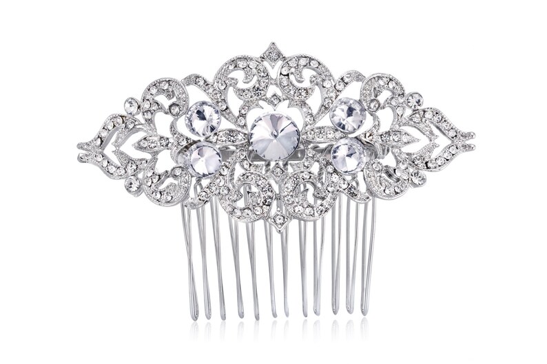Wedding Comb Crystal Comb Veil Comb Rhinestone Comb Bridal Comb Bridal Hair Jewelry Rhinestone Headband Rhinestone Hair Pin Silver Comb