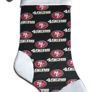 Personalisierter NFL San Francisco 49ers Football Weihnachtsstrumpf bestickt