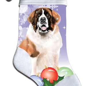 Personalized St. Saint Bernard Dog Lover Christmas Stocking Holiday Gift