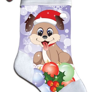 NEU Personalisierter Welpe Hund Weihnachtsstrumpf bestickt