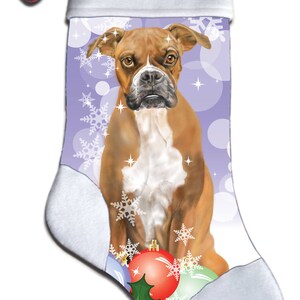 NEU Personalisierter Boxer Hund Welpe Liebhaber Weihnachtsstrumpf bestickt