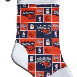 Personalized NBA Charlotte Bobcats Basketball Christmas Stocking Embroidered
