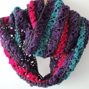 Crochet scarf pattern, Infinity scarf,Flower crochet scarf,crochet cowl pattern, Crochet wrap,neckwarmer,stripe crochet scarf,PDF US terms