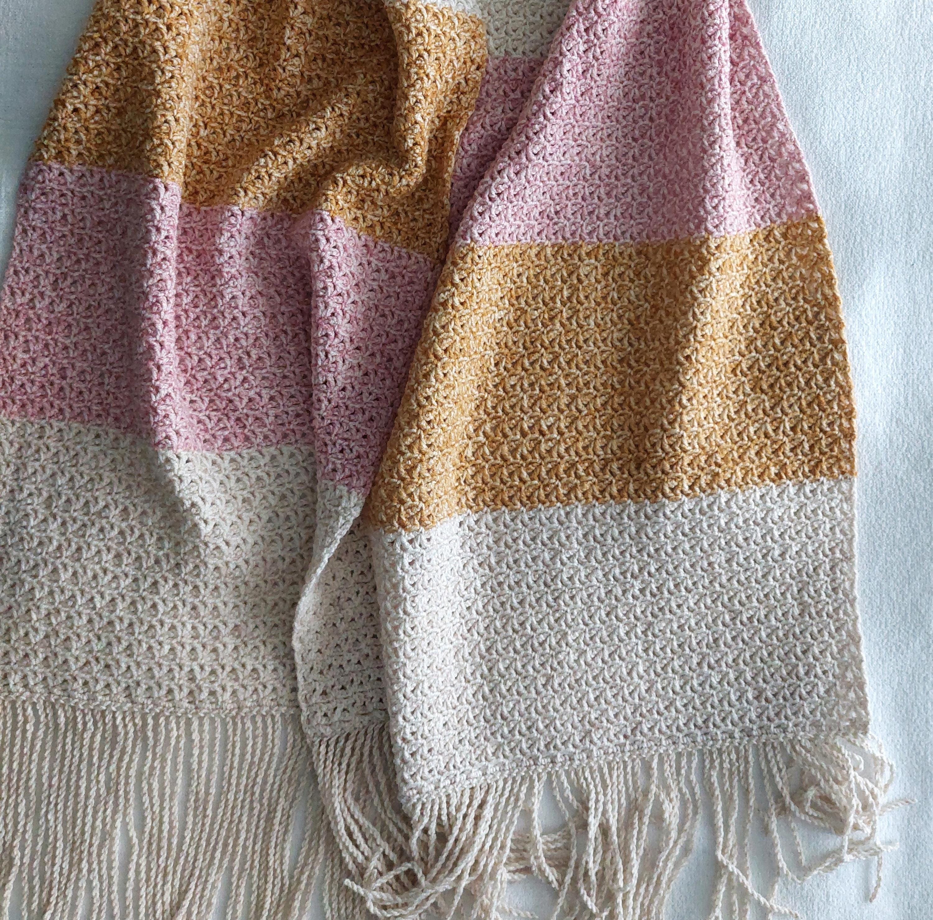 Crochet Shawl Pattern / Huge Striped Wrap Pattern / Crochet Scarf ...