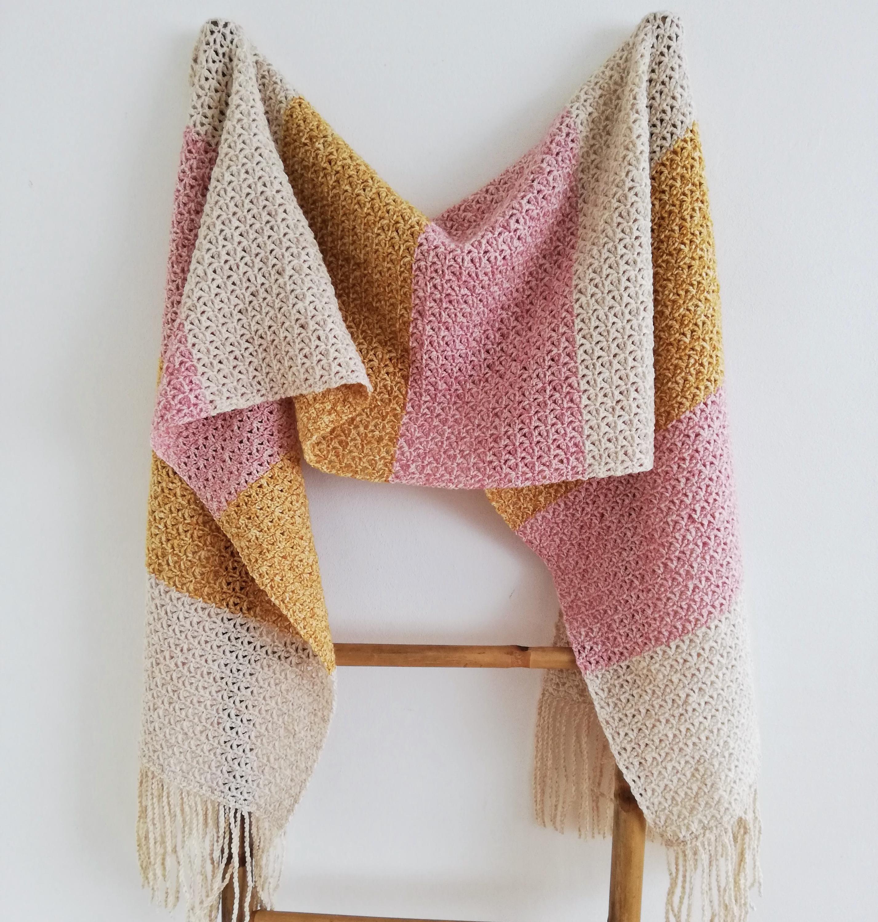 Crochet Shawl Pattern / Huge Striped Wrap Pattern / Crochet Scarf ...