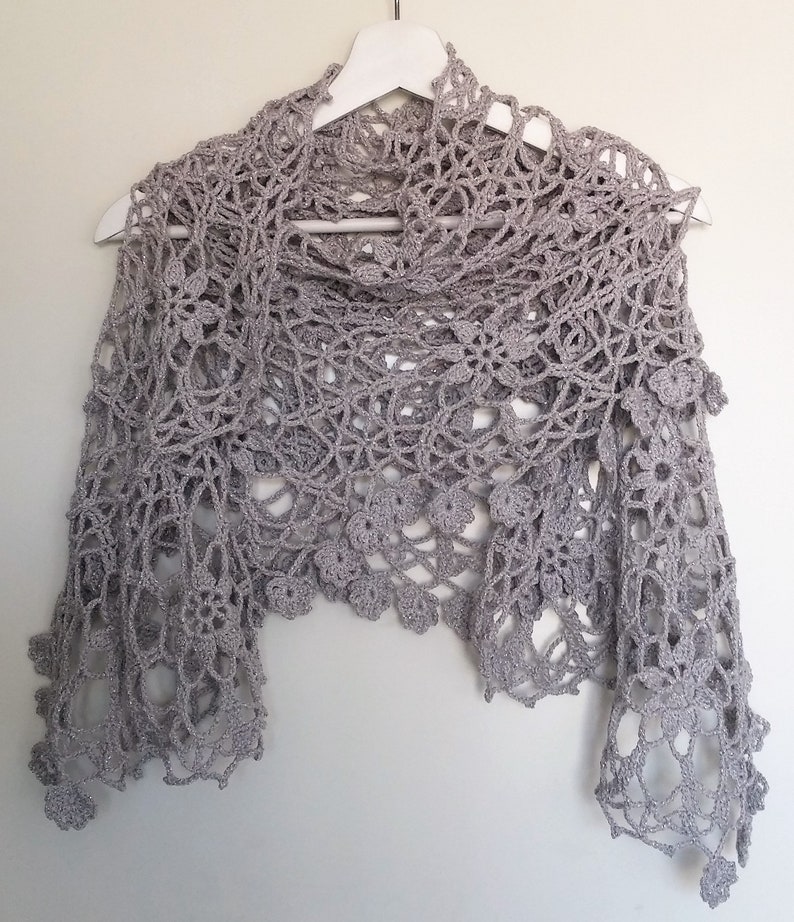 Crochet shawl pattern, Nerida Christmas shawl,Lace stole pattern,Crochet Wrap Pattern,Crochet scarf,Lace ,Crochet throw pattern US&UK terms image 4