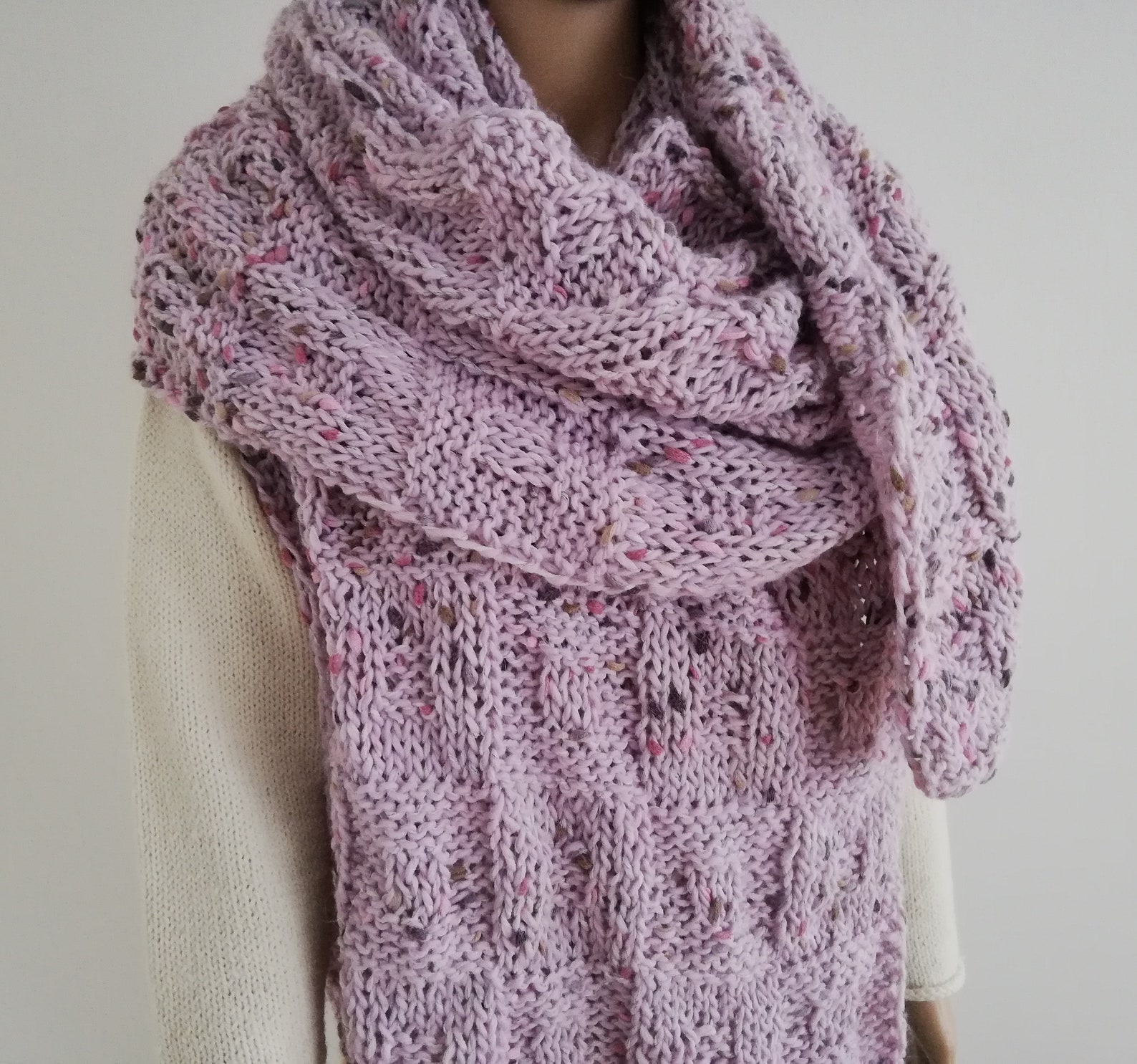Knitting Shawl Pattern / Beginners Knitting Pattern / Chunky Knitting