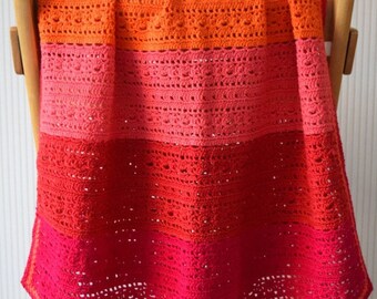 Crochet baby blanket pattern “Happy day",lacy crochet pattern in bright, cheerful colors, DIY newborn gift, baby homemade gift, PDF US terms