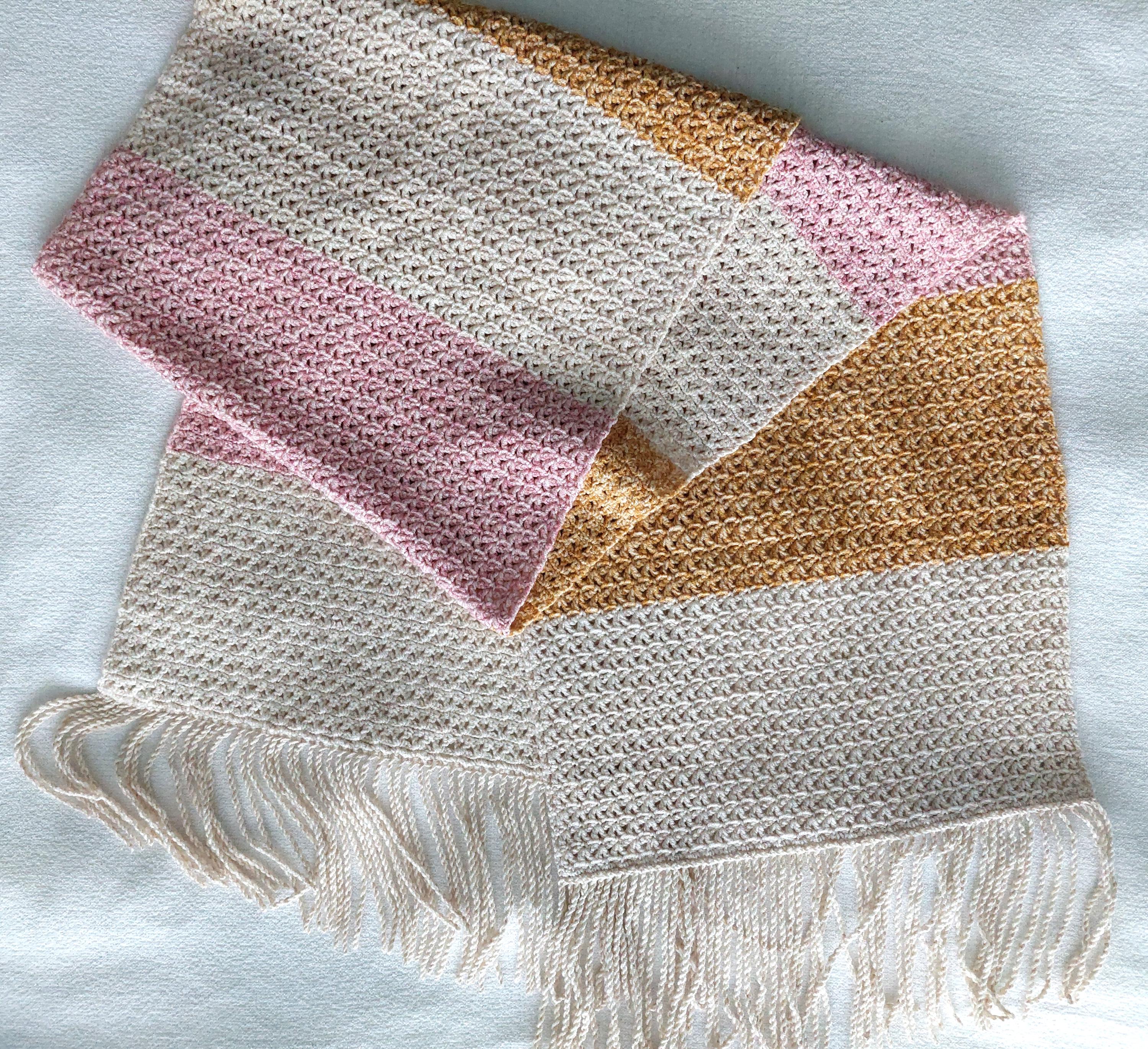 Crochet Shawl Pattern / Huge Striped Wrap Pattern / Crochet Scarf ...