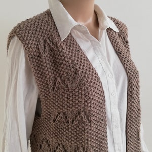 Sleeveless cardigan knitting pattern,women long vest knit pattern,Ladies Classic knit vest pattern,Winter Prairie vest,Long Line Cardigan