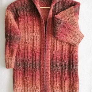 Knitting cardigan pattern,Cigla cardigan oversized coat knit pattern,textured knitting sweater pattern,PDF cabled jacket pattern size XS-5X image 3