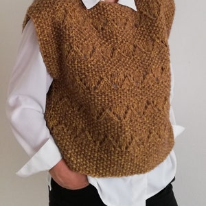Knitting pattern slipover,chunky womens spencer pattern,knit sleevles vest pattern,Mimoza pullover kniting pattern,chunky knitwear pattern