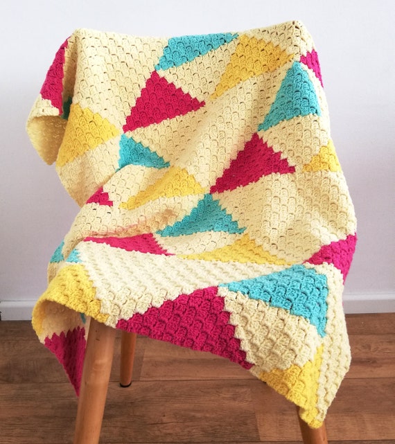 Tributary Free Beginner Crochet Baby Blanket Pattern » Make & Do Crew