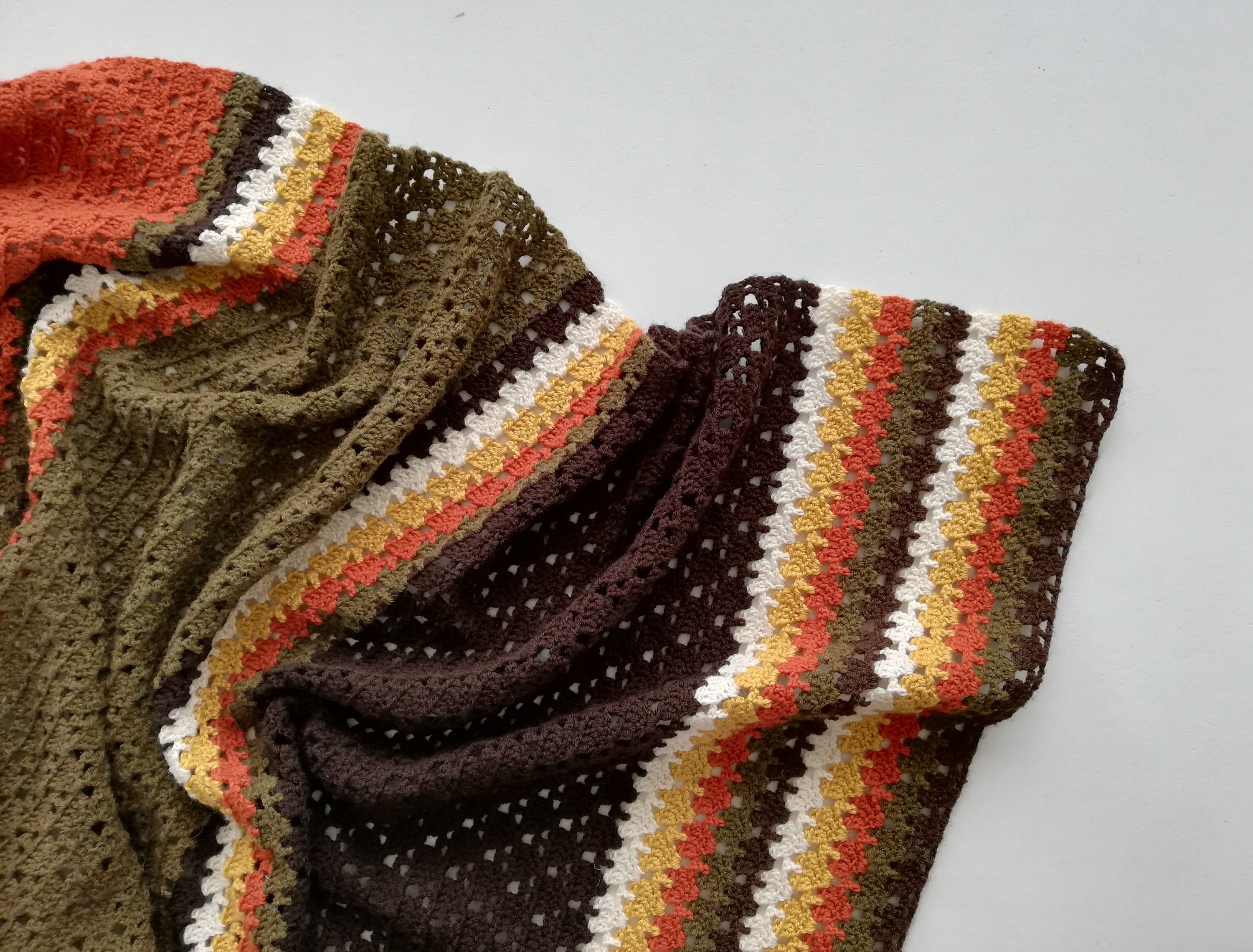 Easy Crochet Blanket Pattern PDF US Terms autumn - Etsy