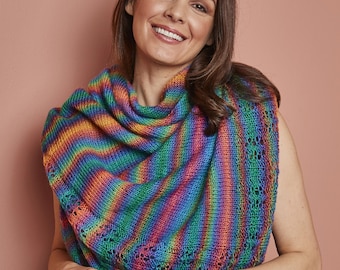 Knitting shawl pattern / Bergenia shawl pattern / Lace wrap knitting pattern / Lace shawl pattern/ PDF Knitting Pattern Asymmetrisch shawl
