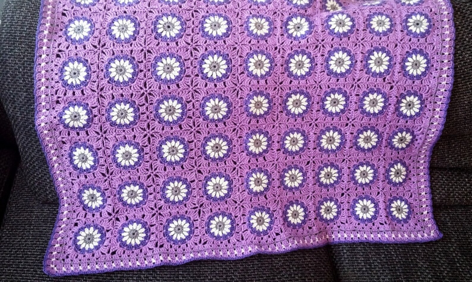 Crochet Baby Blanket Pattern,daisy Gardengranny Square Baby Blanket