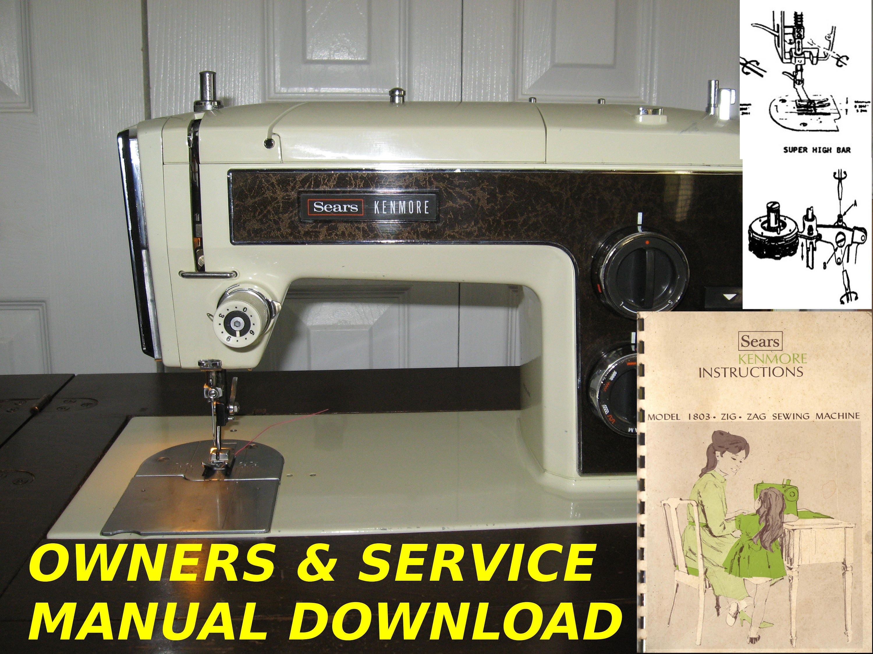 Sears Kenmore model 1803 sewing machine Owners manual Service Etsy