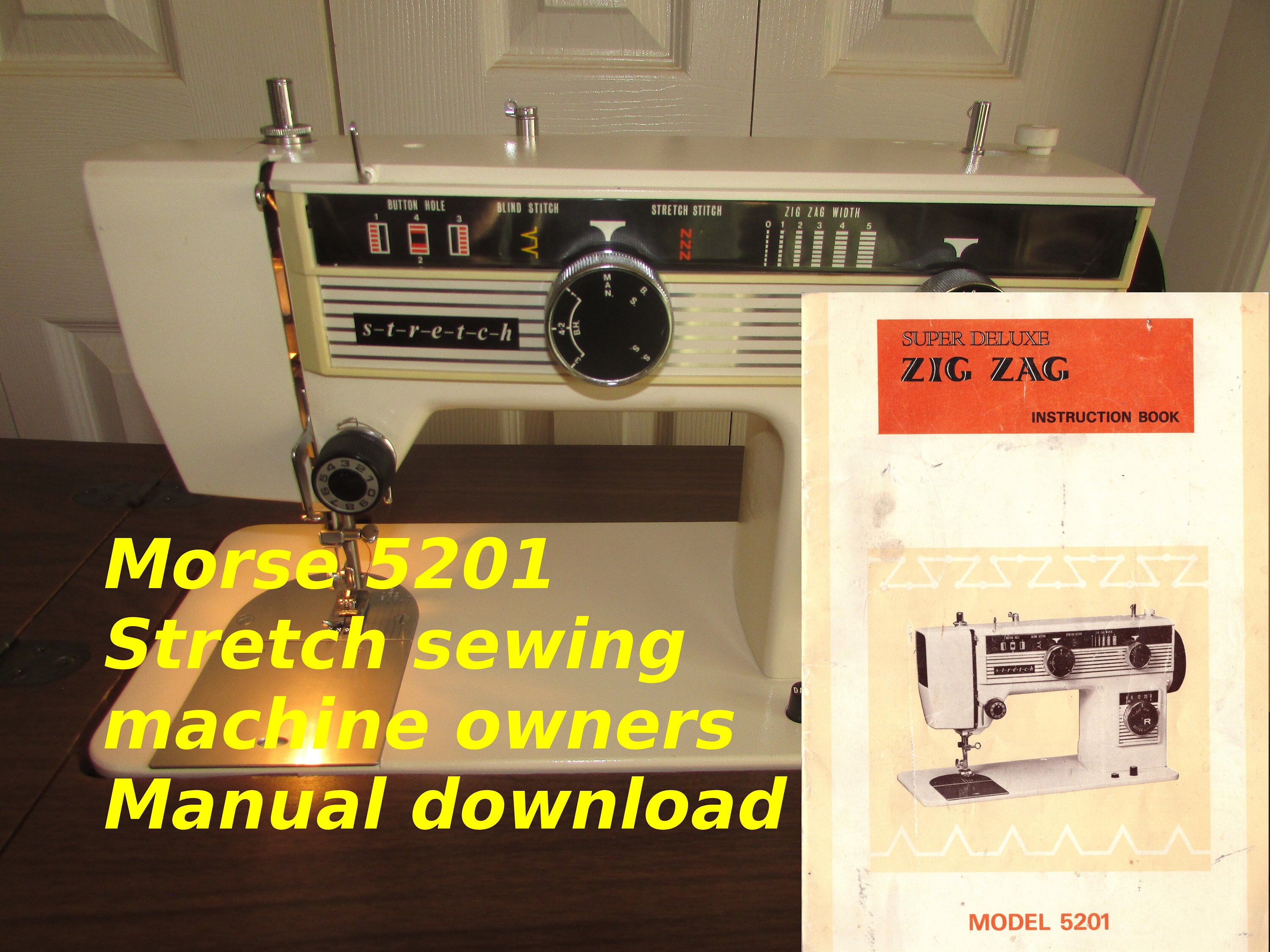 Morse sewing machine manual Morse model 5201 Stretch Etsy
