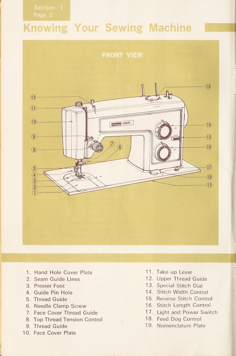 Sears Kenmore model 1320 sewing machine Owners manual Kenmore | Etsy