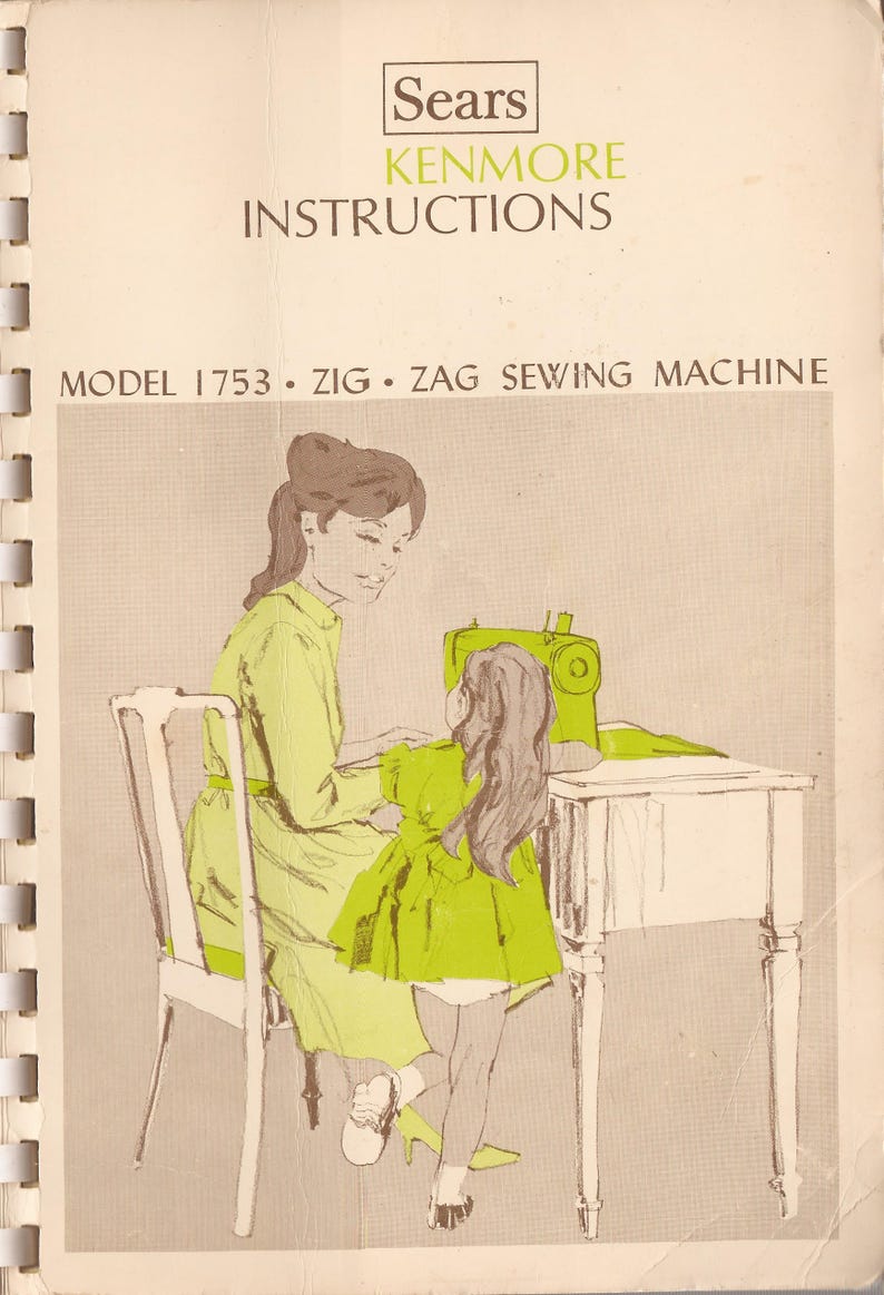 Sears Kenmore sewing machine Owners manual model 1753 Kenmore Etsy