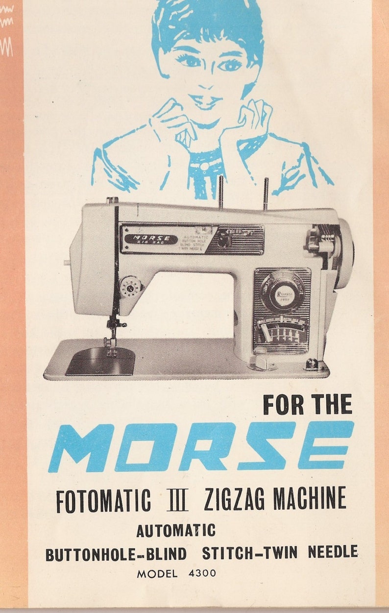 Morse sewing machine Morse Fotomatic III owners manual | Etsy