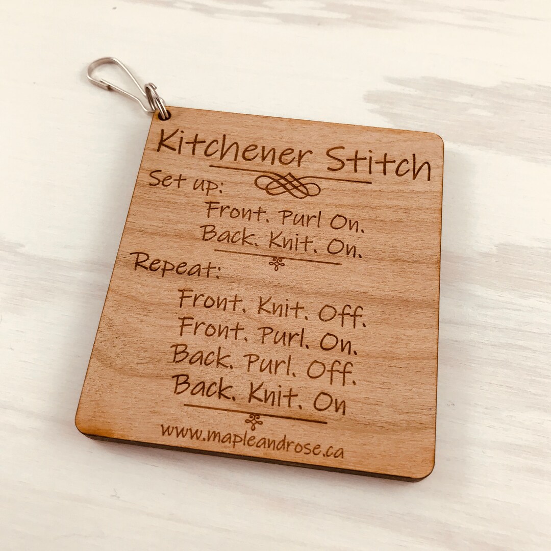 Kitchener Stitch Guide Yarn Yarn Guide Knit Purl Engraved Etsy