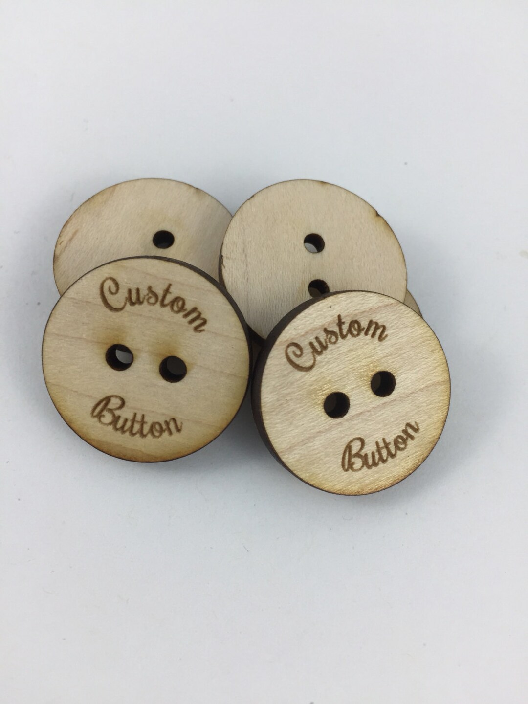 1 Inch Buttons Custom Engraved Wood 1
