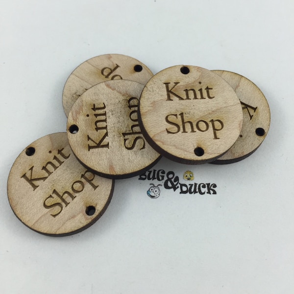 10 Custom Circle Tags/1 inch/Solid Wood